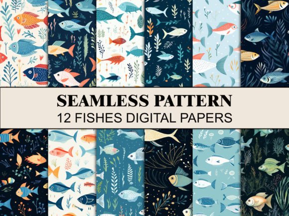 Download Seamless Sea Pattern Blue Ocean Fishes - Sea pattern Collection