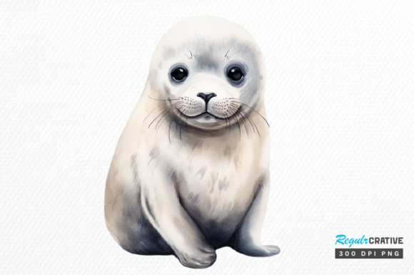 Download Watercolor Baby Seal Clipart Png Design - Seal Collection