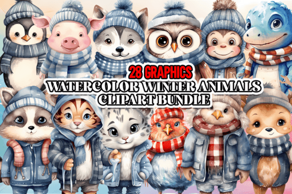 Download Watercolor Winter Animals Bundle - Animals bundle Collection