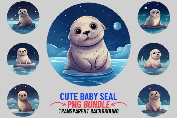 Download Cute Baby Seal 8 PNG Clipart Bundle - Seal Collection