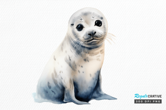 Download Watercolor Baby Seal Clipart Png Design - Seal Collection