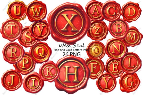 Download Red and Gold Wax Seal with Letters PNG - Seal Collection