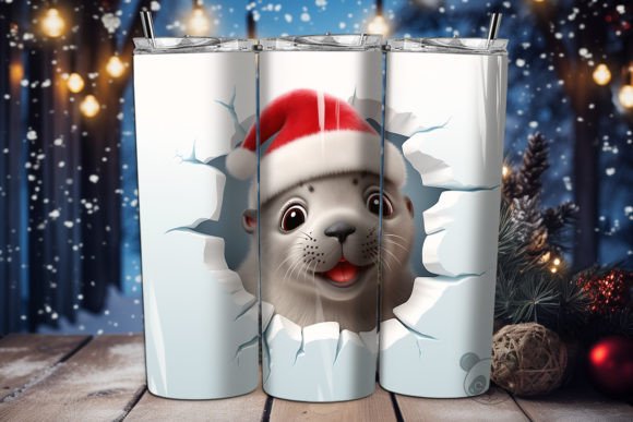 Download 3D Baby Seal Tumbler Wrap Sublimation - Seal Collection