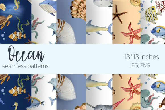 Download Sea Pattern,  Marine Digital Paper - Sea pattern Collection