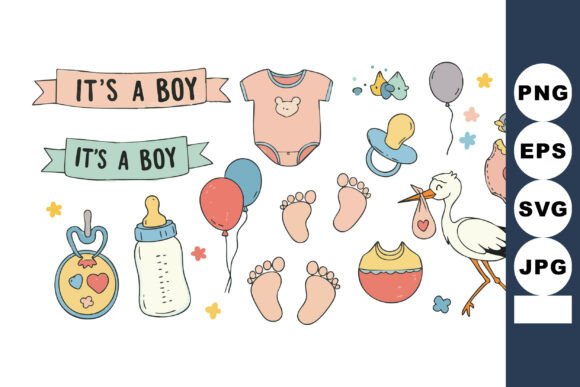 Download Baby Boy Shower Decorations with Stork, - Baby boy shower Collection