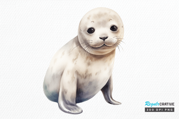 Download Watercolor Baby Seal Clipart Png Design - Seal Collection
