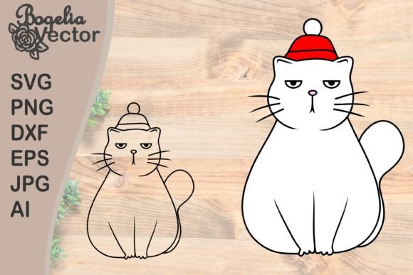 Download Cat in Winter Hat, Christmas  Cat - Premium Bundle