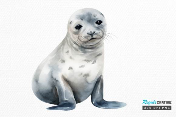 Download Watercolor Baby Seal Clipart Png Design - Seal Collection